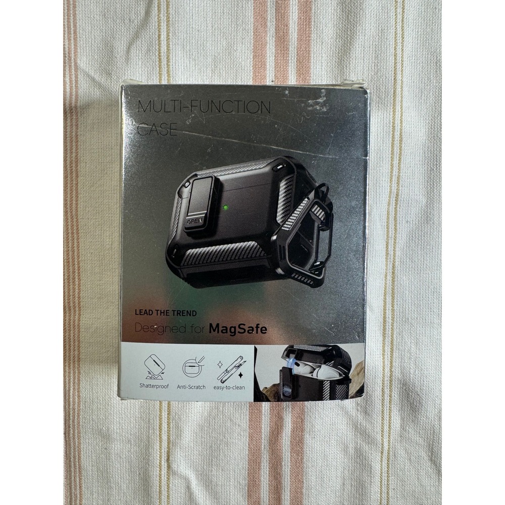 Rugged Multi-Function Case for MagSafe Shatterproof Tactical Black Carbon Fiber